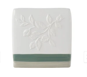 SKL Home Windsor Leaves Ceramic Tissue Box Cube Holder 6"x 6" - Picture 1 of 3