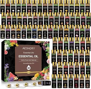 Essential Oil Set 80 Pcs-100% Natural Essential Oils Kit-Perfect for Diffuser... - Picture 1 of 8