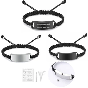 Stainless Cremation Ashes Jewellery Small Urn Keepsnake Bracelet for Men Women - Picture 1 of 11