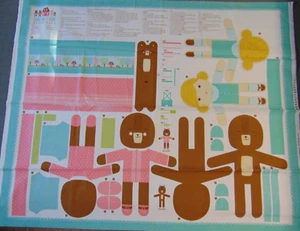Moda Cotton Fabric Cut Out Panel Home Sweet Home Soft Toy Doll & Bear - Picture 1 of 11