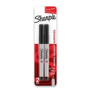 37161PP Permanent Markers Ultra Fine Point Black 2 Count - Picture 1 of 6