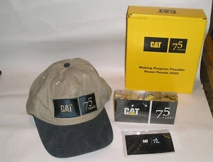 Caterpillar 75th Anniversary Collection - Hat, Puzzle Cube (unopened), Pin, Box - Picture 1 of 7