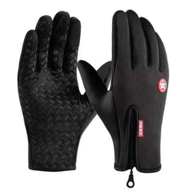Gants D'écran Tactile Sensibles À L'hiver Fermeture À Glissière Réglable Gants - Photo 1/4