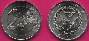 SLOVACCHIA 2 EURO 2011 UNC 1 ANNO TIPO,20° ANNIVERSARIO DEL GRUPPO DI VISEGRAD,Obv - Foto 1 di 1