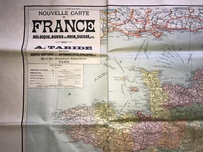 WW1 Nouvelle Carte France Map 41" Alphonse Taride French Territories Belgique - Image 1 of 4