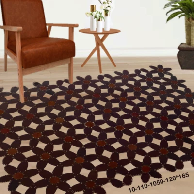 Modern floor rugs patchwork cow leather rug Bohemian new rugs 10-110 - Image 1 of 4