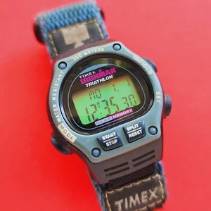Timex Ironman Ladies 8 Lap Watch Black & Purple Iron Man Chronograph - Picture 1 of 5