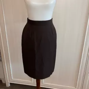 Vtg Givenchy Couture brown pinstripe skirt 1980s career classic pencil Sz 38/4 - Picture 1 of 10