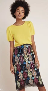 Anthropologie Eva Franco Ophelia Pailletten Midirock Größe 4 Neu mit Etikett - Bild 1 von 12