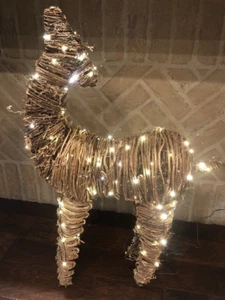 Pottery Barn Weinrebe beleuchtet Rentier Hirsch Weihnachtsdeko Innen Außen - Bild 1 von 2