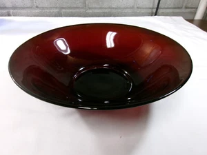 Vintage Anchor Hocking Royal Ruby Red Large Glass Bowl Serving 11.5" X 3.4 High - Picture 1 of 7