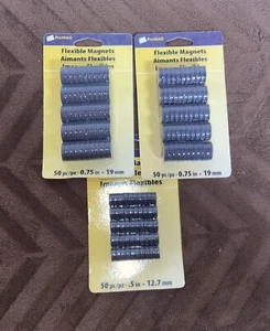ProMag Flexible Round Magnets .75" 50/Pkg x 2 & .5” 50/ 1 Pkg - Mixed Lot (New) - Picture 1 of 9