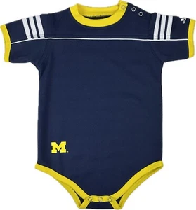 Adidas Baby Blue Short Sleeve University of Michigan One Piece Bodysuit Sz 24 MO - Picture 1 of 3