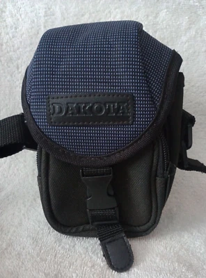Dakota Camera Gadget Crossbody Case Bag Navy Black Thick Canvas Blue Lining - Image 1 of 4