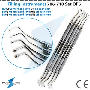 Dental Ball Burnisher Amalgam Composite filling Dentist instruments 706-710 Set - Picture 1 of 7