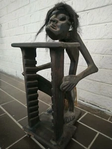 Large Voodoo Rustafarian Jamaican Carved Timber Wood Sculpture CD Holder 😎 - Picture 1 of 12