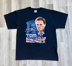 Vintage Tom Brady NFL Caricature Cartoon T-shirt Patriots Buccaneers. Mens Large - Picture 1 of 8