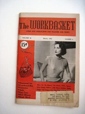 1953 年 3 月杂志“The Workbasket”带“复活节”自制物品的想法 * — 第 1/4 张图片