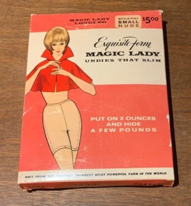 Vintage NEW IN BOX,Magic Lady Exquisite Form Girdle & Garters 161 Small(4-5)Nude - Picture 1 of 5