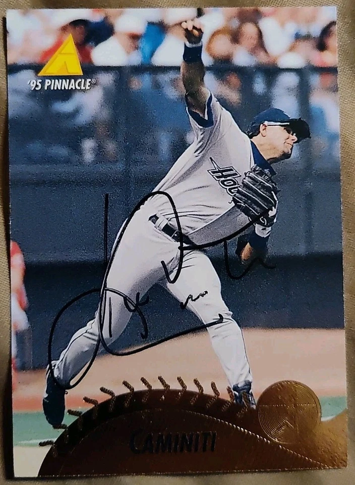 KEN CAMINITI AUTOGRAPHED SIGNED CARD 1995 PINNACLE HOUSTON ASTROS BASEBALL  - Image 1 of 1