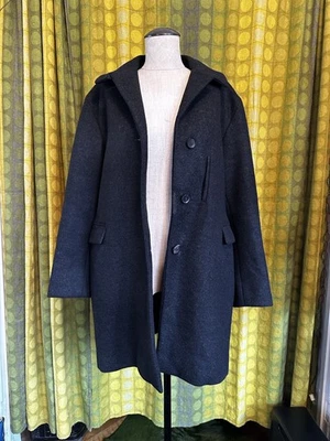 Abrigo JIL SANDER Gris Grafito Cachemira Puro Tejido Botón Frontal Guisante S Foto 1 de 4