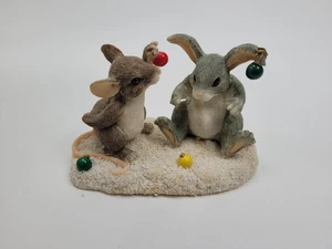 Charming Tails Fitz & Floyd Decorating Binkey 87/714 Christmas Ornaments Signed - Picture 1 of 10