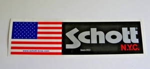 Schott NYC STICKER Vintage 1980's RARE Schott-Bros USA Flag New York City Nos - Picture 1 of 2
