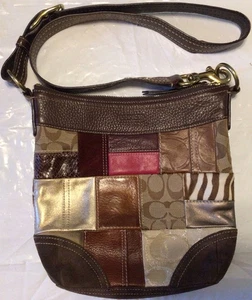 Vintage Coach Limited Edition Holiday Patchwork Crossbody Bag 10435 Handtasche - Bild 1 von 6