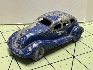Japanese Tin Sedan - Vintage 1930s - Blue - 3½ " Long - Picture 1 of 11
