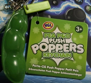 HGL Pea Pod Push Poppers Keychain Fidget Anxiety Cute Kawaii Toy Gift NEW - Picture 1 of 1