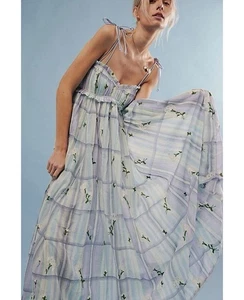 Free People willow maxi dress Floral embroidered tiered dress - Picture 1 of 7