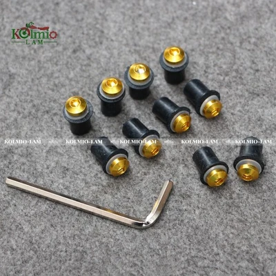 Kit For SUZUKI YAMAHA Honda Kawasaki 10PCS M5 Windscreen Windshield Bolt Screw - Image 1 of 4
