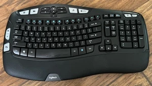Logitech K350 Wave Kabellose Tastatur mit Handballenauflage & USB-Dongle funktioniert einwandfrei! - Bild 1 von 4