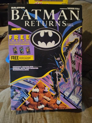 Caja de cereales de película DC Comics Batman Returns Ralston aferrarse a Warner Bros Keaton Joker Foto 1 de 4