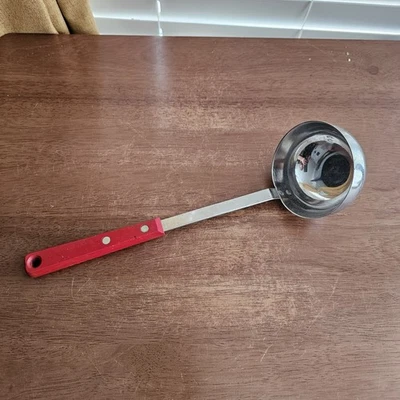 Vintage Skyline Eterna Soup Spoon Red Handle Utensil Kitchenalia Retro - Image 1 of 4