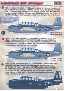 Print Scale Decals 1/48 GRUMMAN TBF AVENGER U.S. Navy Torpedo Bomber - Picture 1 of 4