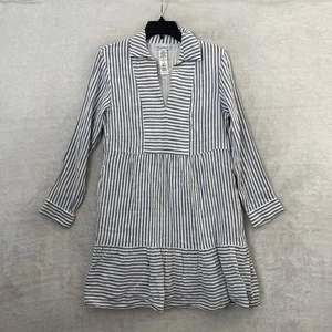 Tommy Bahama Damen Hemdblusenkleid Mehrfarbig Gestreift XS Leinenmischung Langarm - Bild 1 von 8
