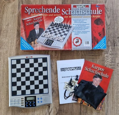 🧠 Millennium Sprechende Schachschule Karpov – elektronischer Trainer, komplett - Bild 1 von 4