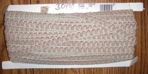 30 YARDS  RED & GRAY  Scroll Style Braid Gimp Trim  CONSO 1 PIECE 1/2" SCROLL - Picture 1 of 1