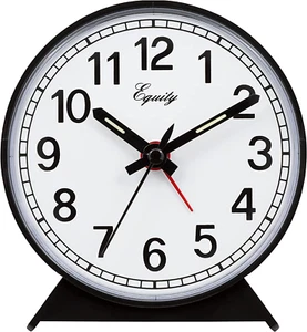 Equity 14075 Black Analog Wind-Up Alarm Clock - Picture 1 of 12