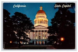 Postal: Capitolio del Estado de California por la noche, Sacramento, California - Sin publicar - Imagen 1 de 2