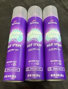 Aussie Instant Freeze Hairspray with Jojoba & Sea Kelp, 3 PACK, 10.0 oz, - Picture 1 of 2
