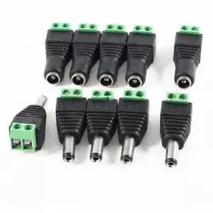 2,1 x 5,5 mm 5 x maschio + 5 x femmina DC Power Jack adattatore spina per fotocamera - Foto 1 di 11