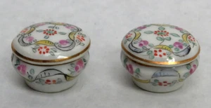 VINTAGE LIMOGES FRANKREICH PORZELLAN MINIATUR 3/4" SCHALEN MIT DECKEL - Bild 1 von 4