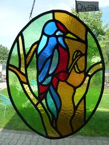 Nº2454 Art Deco fragmento de vidrio con plomo decoración de ventanas ventana Art Nouveau  - Imagen 1 de 4