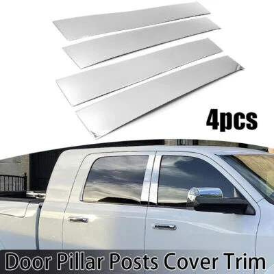 Pillar Post Trim Covers Chrome Fits For 09-18 Dodge Cab 1500 2500 Ram Crew/Quad Foto 1 de 4