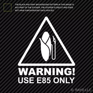 (2x) E85 Only Sticker Die Cut Self Adhesive Vinyl Decal ethanol clean energy - Bild 1 von 1