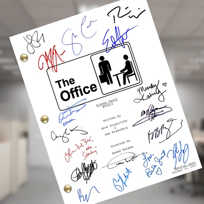 Guión de The Office, reimpresiones autógrafas firmadas para cena, reparto completo Foto 1 de 4