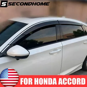 PARA 18-20 10ª GENERACIÓN HONDA ACUERDO CLIP-ON CON MOLDURA CROMADA VENTANA VISERA PROTECTOR DE LLUVIA 5S - Imagen 1 de 9