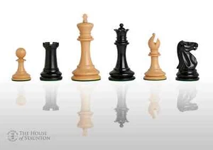 The Zukertort Luxury Chess Set - Pieces Only - 4.0" King - Genuine Ebony - Picture 1 of 12